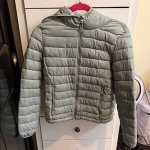Pull&Bear Light Green Puffer Jacket